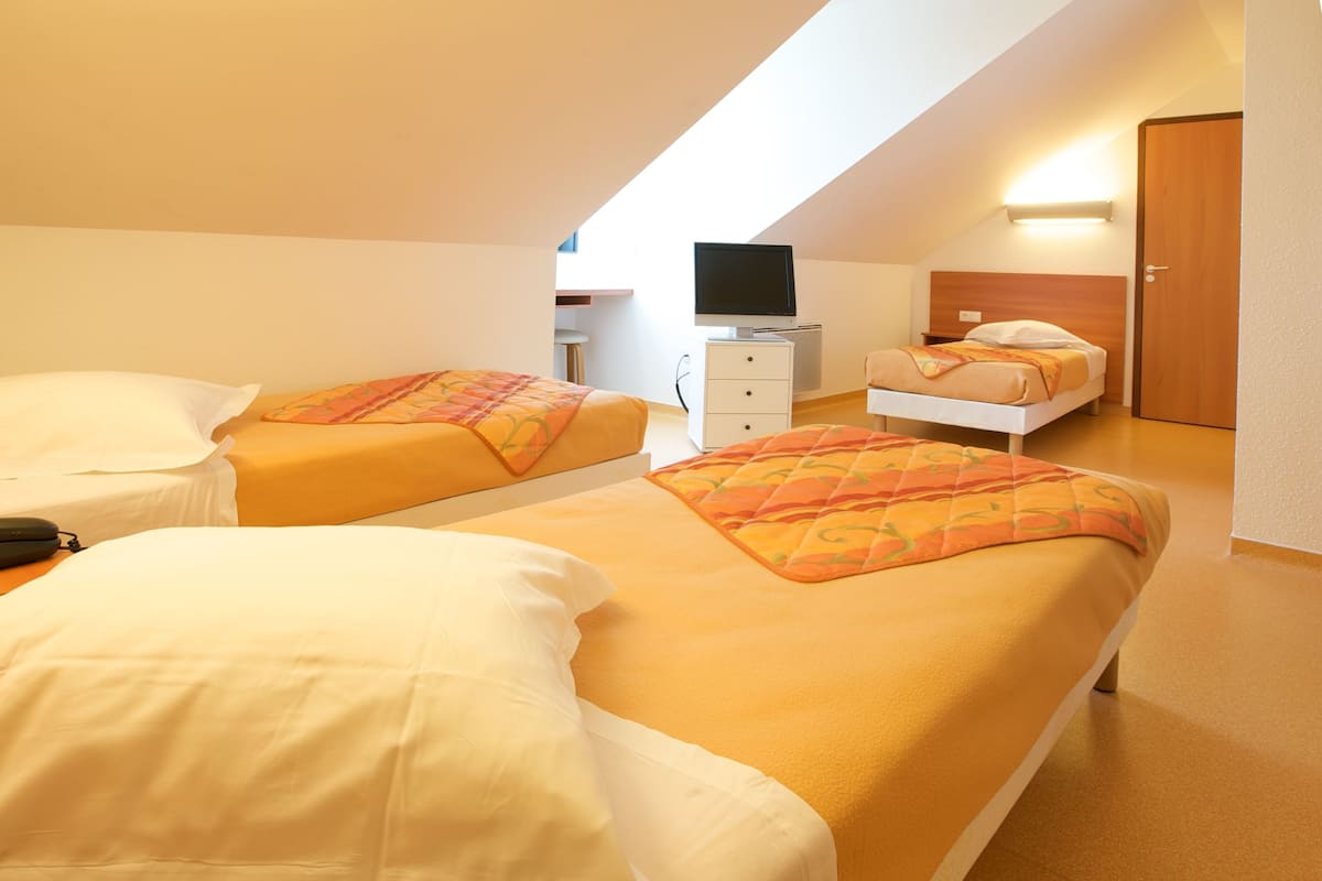 Habitación clásica, 3 camas individuales | Escritorio, insonorización, tabla de planchar con plancha y camas extra