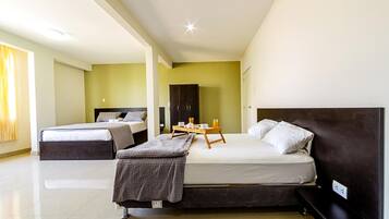 Desk, free WiFi, bed sheets