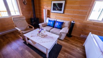 Cabane Premium, 1 chambre, salle de bains attenante, cÎté jardin | 1 chambre, literie de qualité supérieure, matelas mémoire de forme