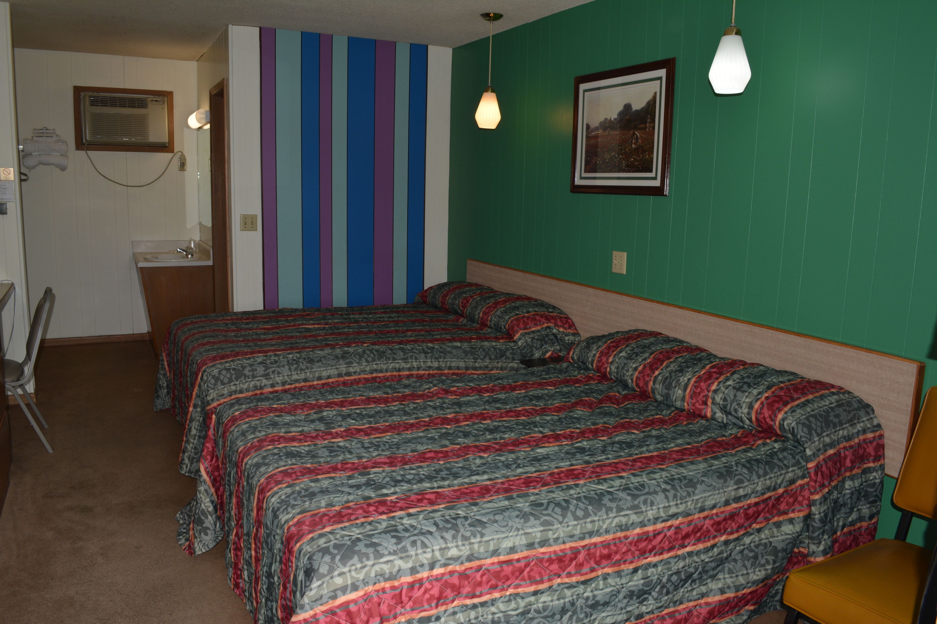 Individually furnished, desk, laptop workspace, blackout curtains