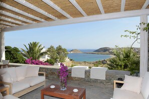 Standard Apartment, 2 Bedrooms, Sea View (Tsagari) | View from room - Thalasses Villas (Mykonos)