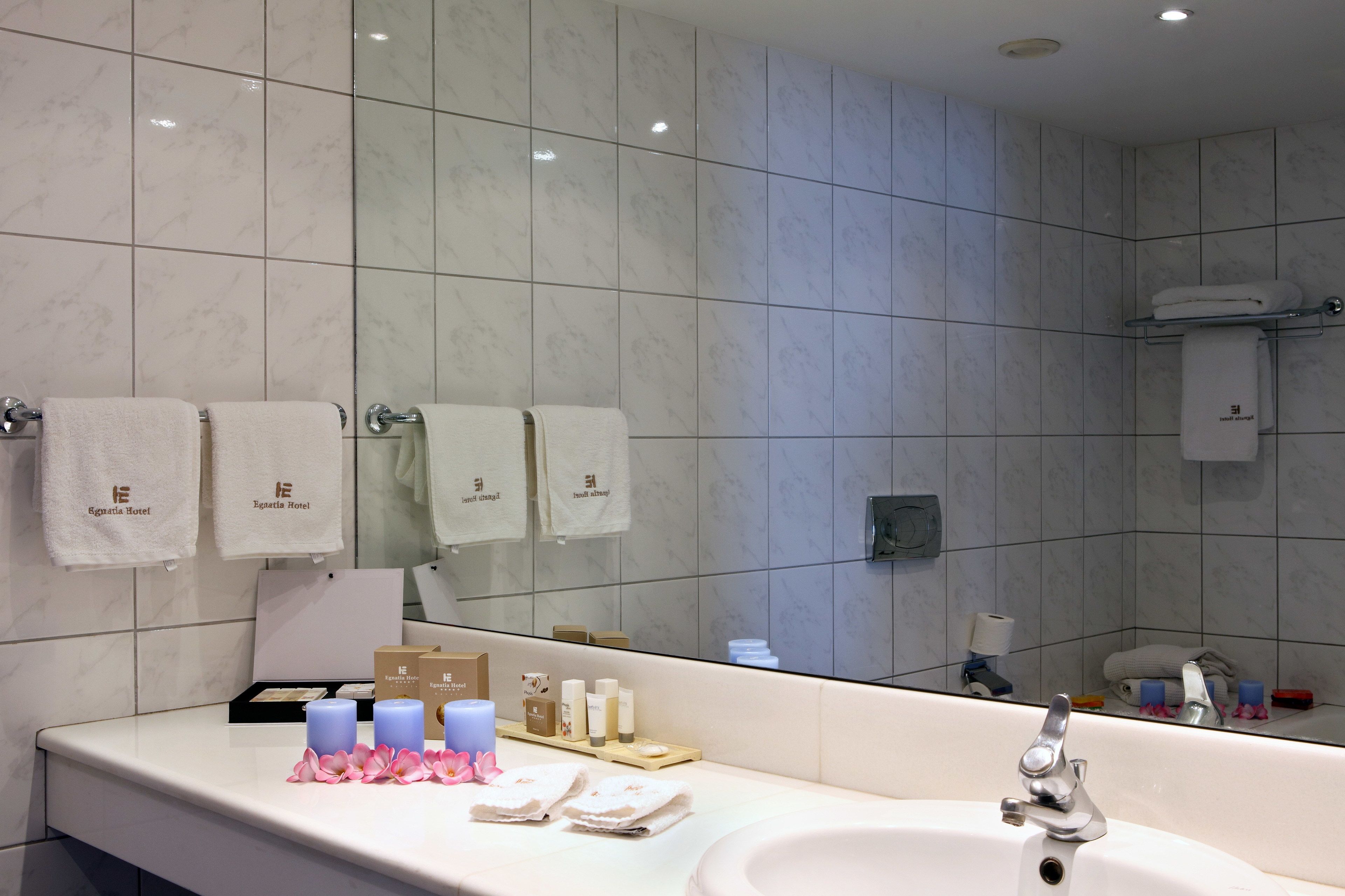 double or twin room, mountain view | bathroom | designer toiletries, hair dryer, slippers, towels