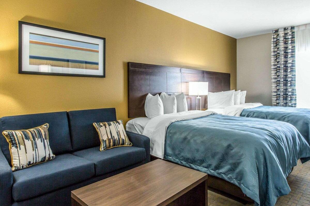 Desk, blackout drapes, iron/ironing board, WiFi (free)