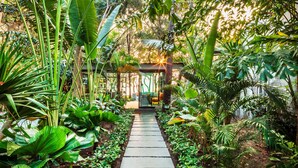A pathway leading to a covered area surrounded by lush tropical plants. - The Monttra Pattaya (Pattaya)