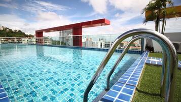 Outdoor pool, a rooftop pool