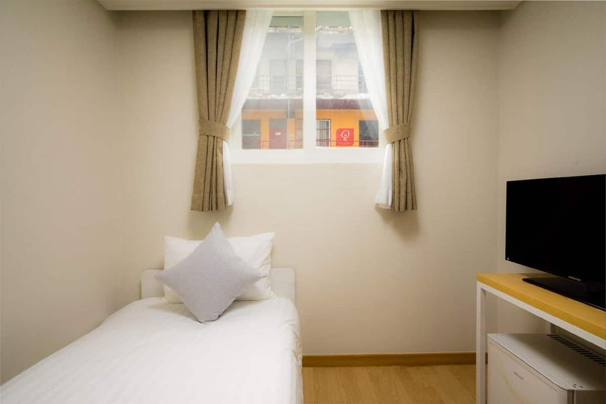 Habitación individual básica, para no fumadores | Escritorio, tabla de planchar con plancha y wifi gratis