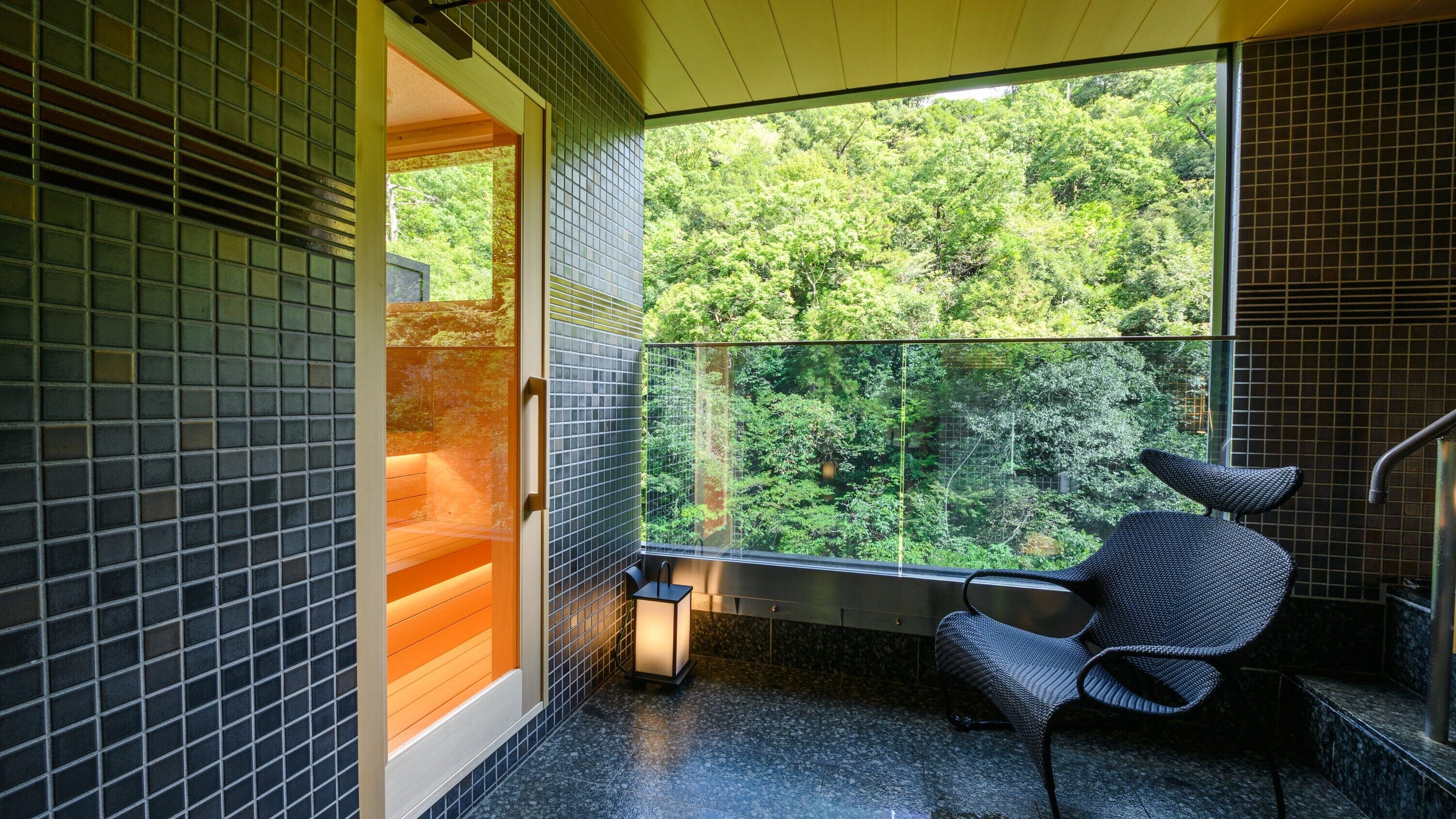 Twin Room with Open-Air Hot Spring, Sauna & Stream View - New in 2025 | In-room safe, desk, free WiFi, bed sheets