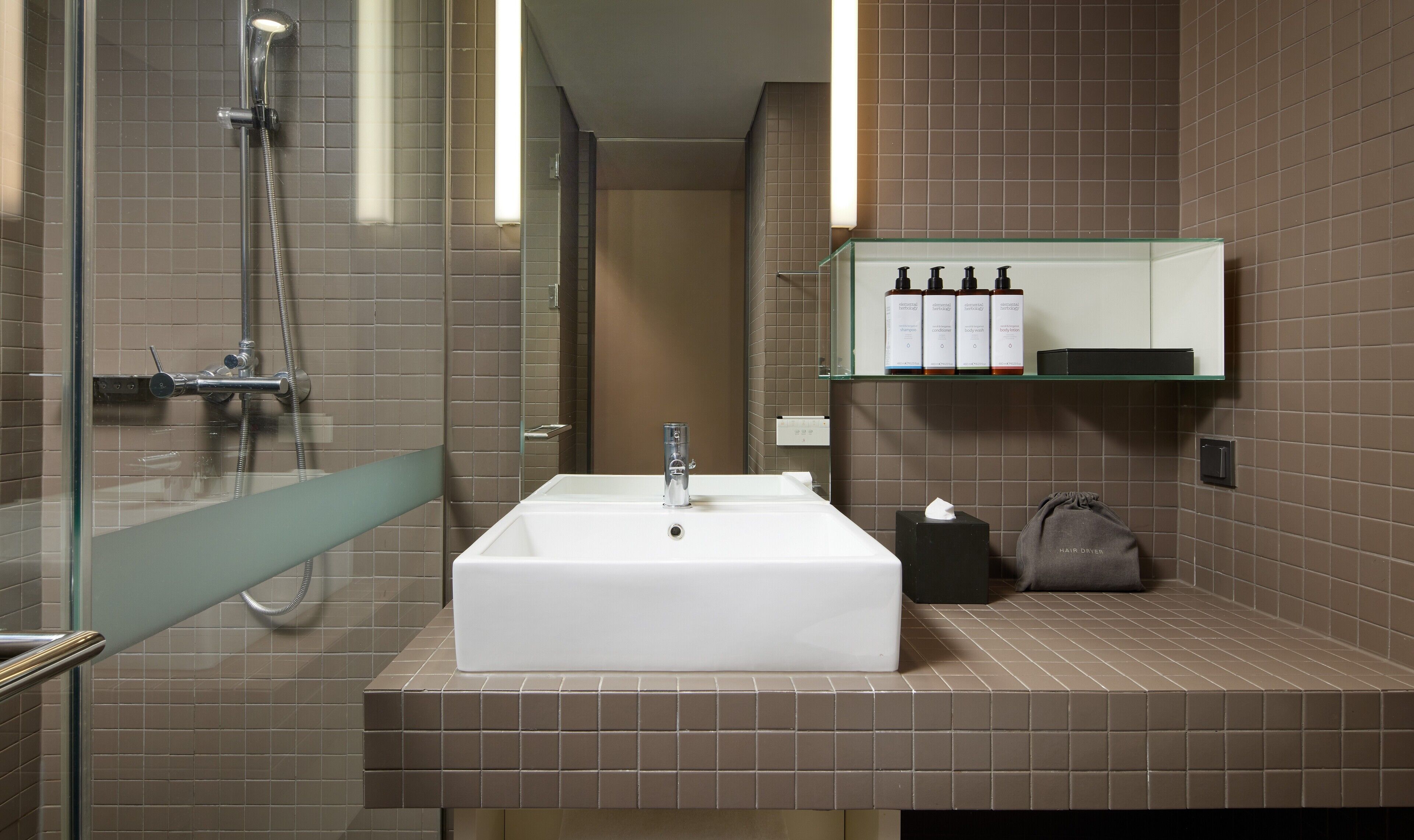 shower, free toiletries, hair dryer, bathrobes