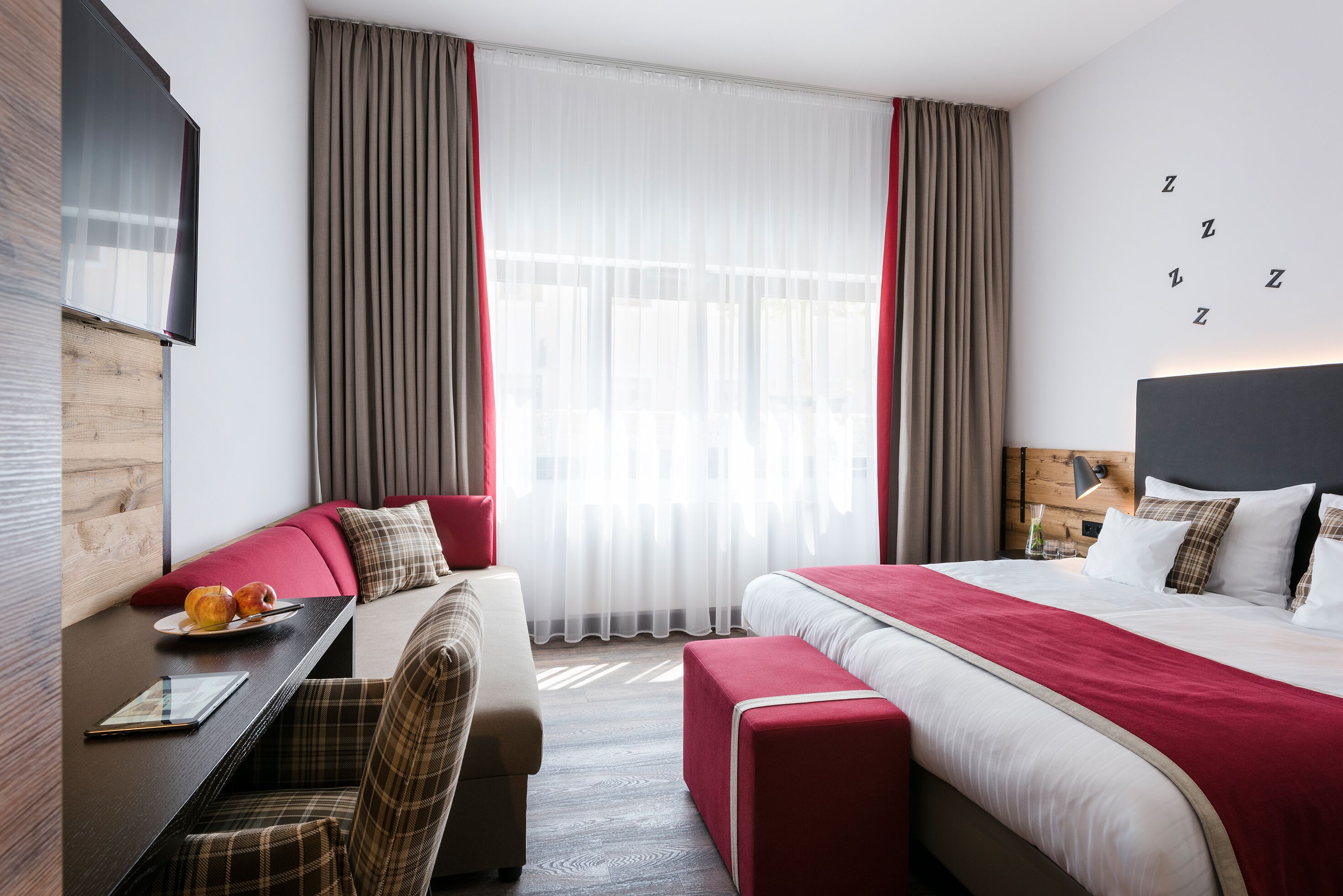 comfort double room | premium bedding, in-room safe, desk, laptop workspace