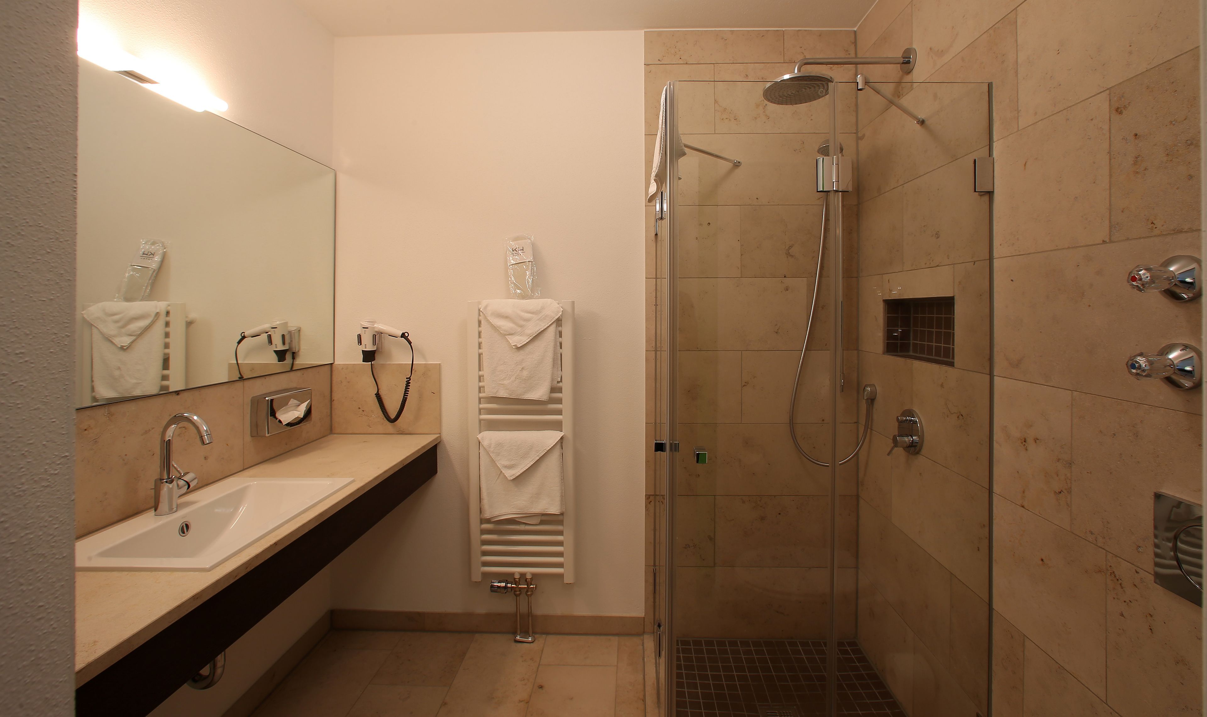 shower, free toiletries, hair dryer, slippers