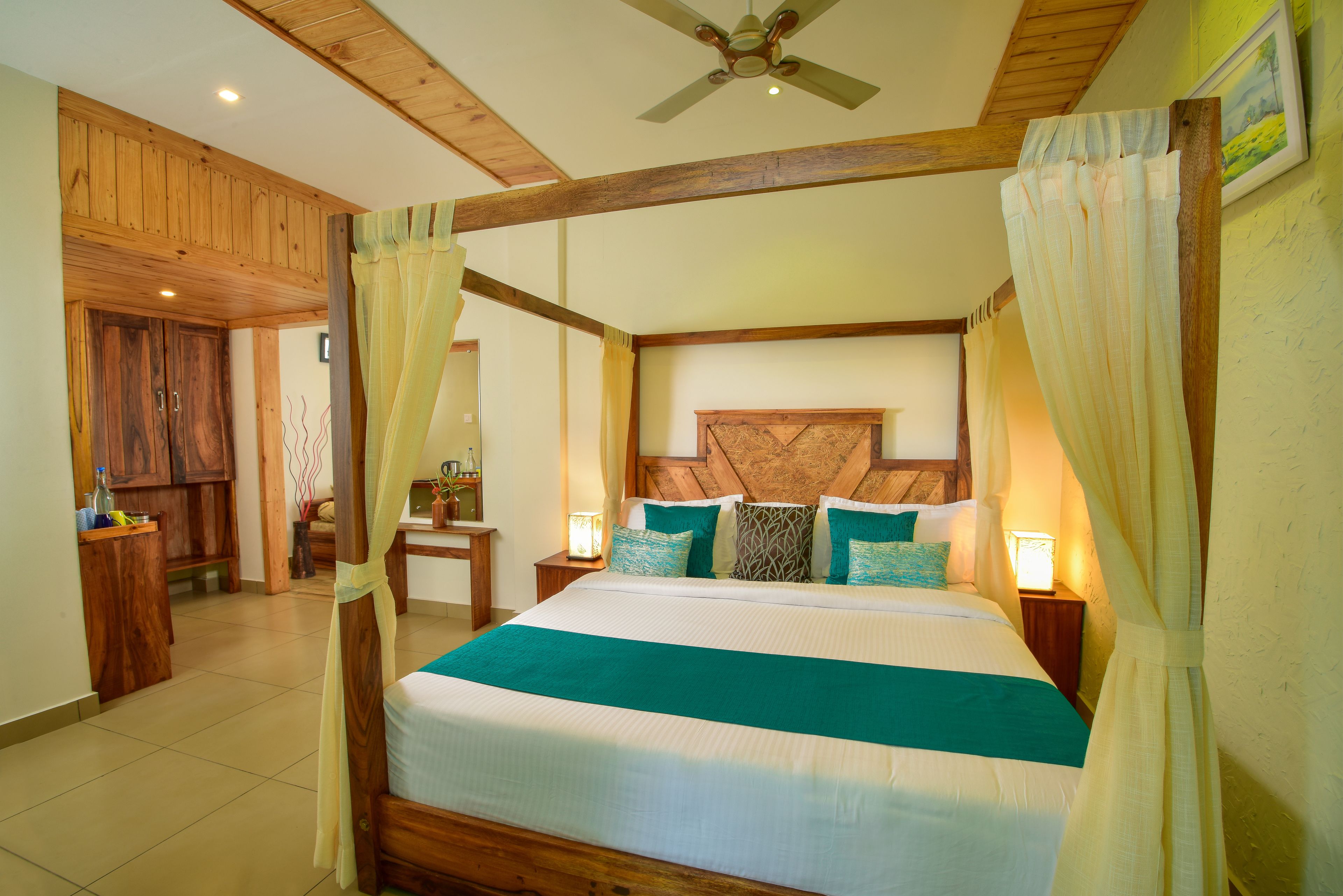 Premium bedding, desk, soundproofing, iron/ironing board
