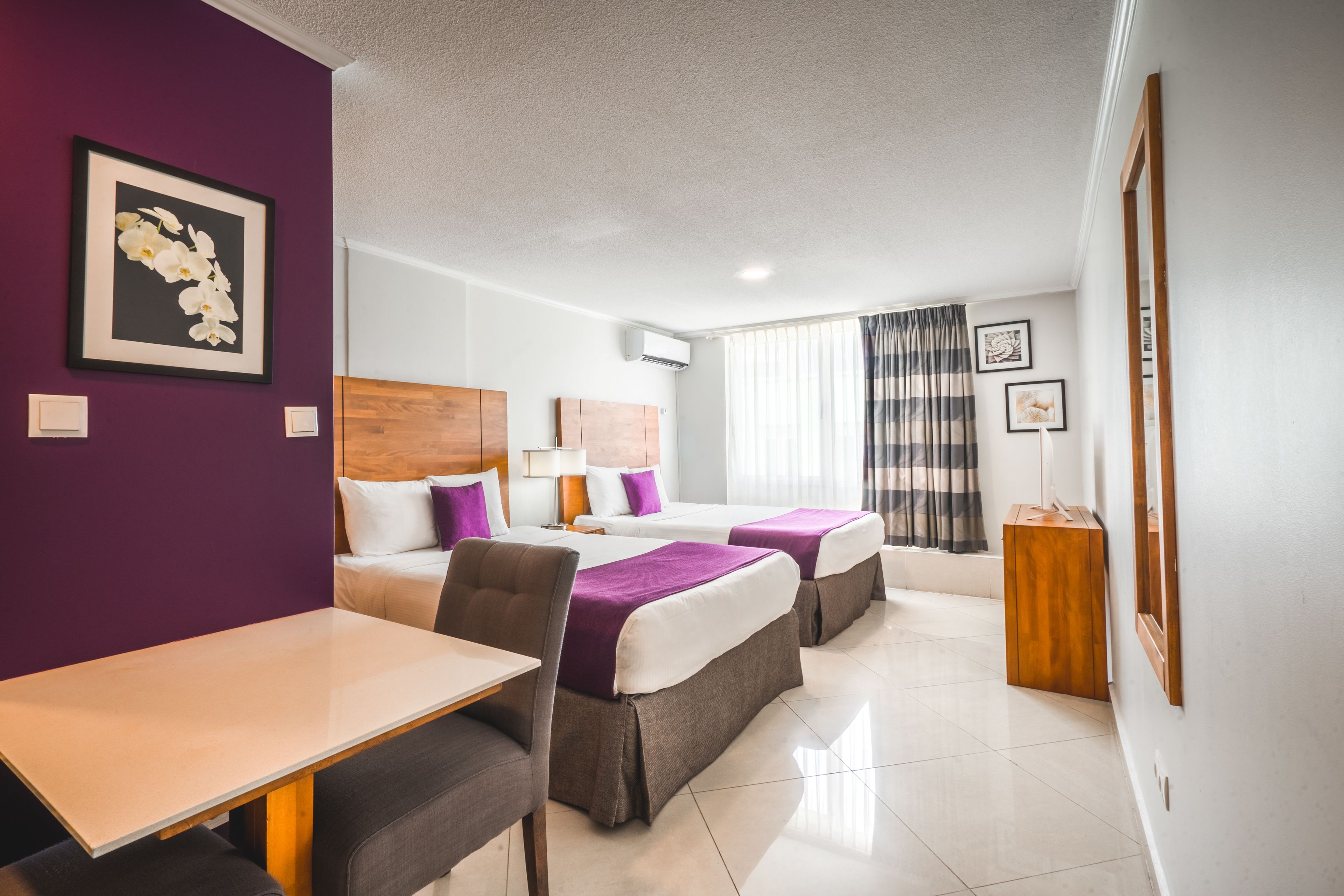 signature suite, 2 double beds, kitchenette | 1 bedroom, in-room safe, desk, iron/ironing board