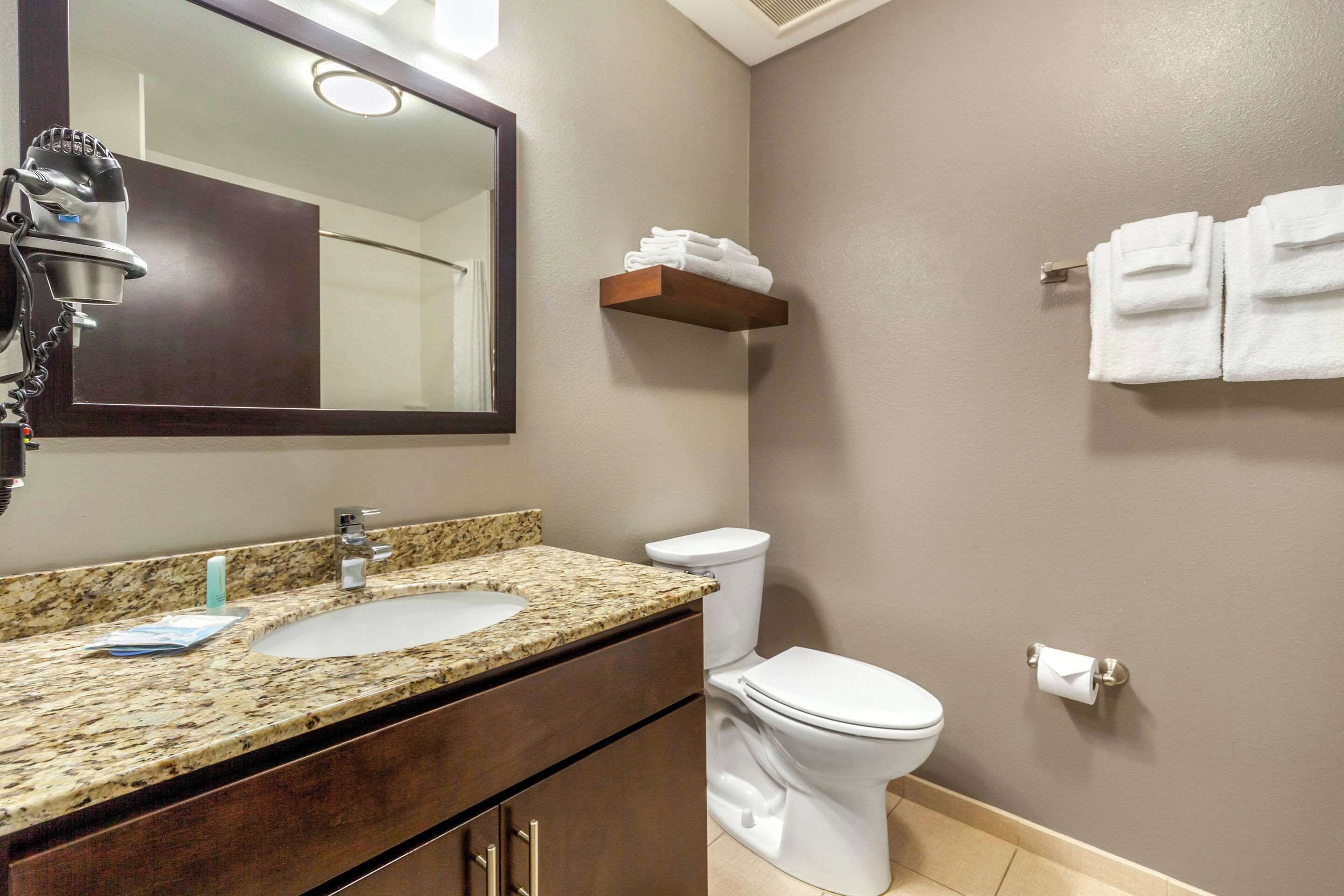 free toiletries, hair dryer, towels