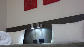 Deluxe Family Room | Desk, laptop workspace, blackout curtains, soundproofing