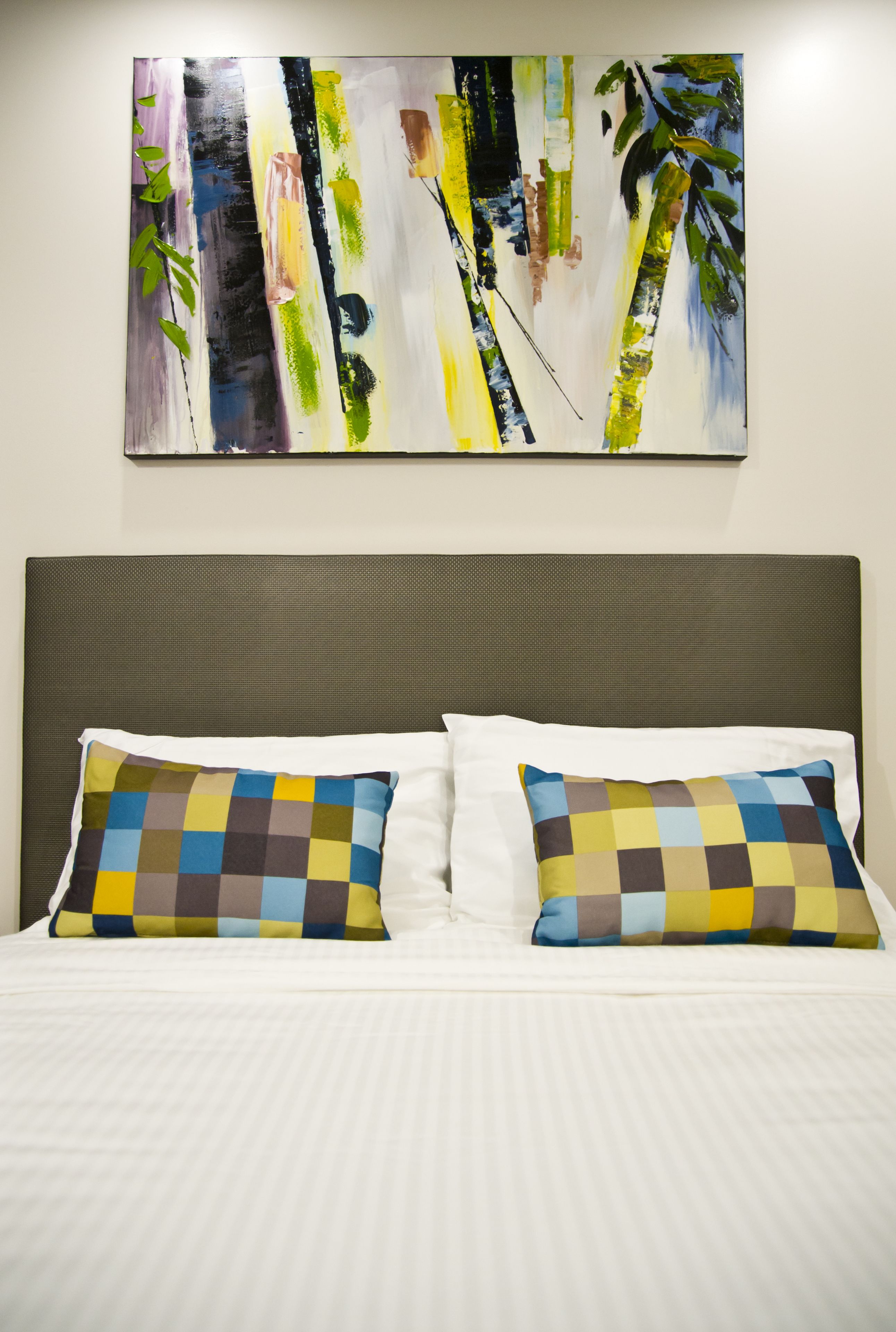 Premium bedding, desk, soundproofing, iron/ironing board
