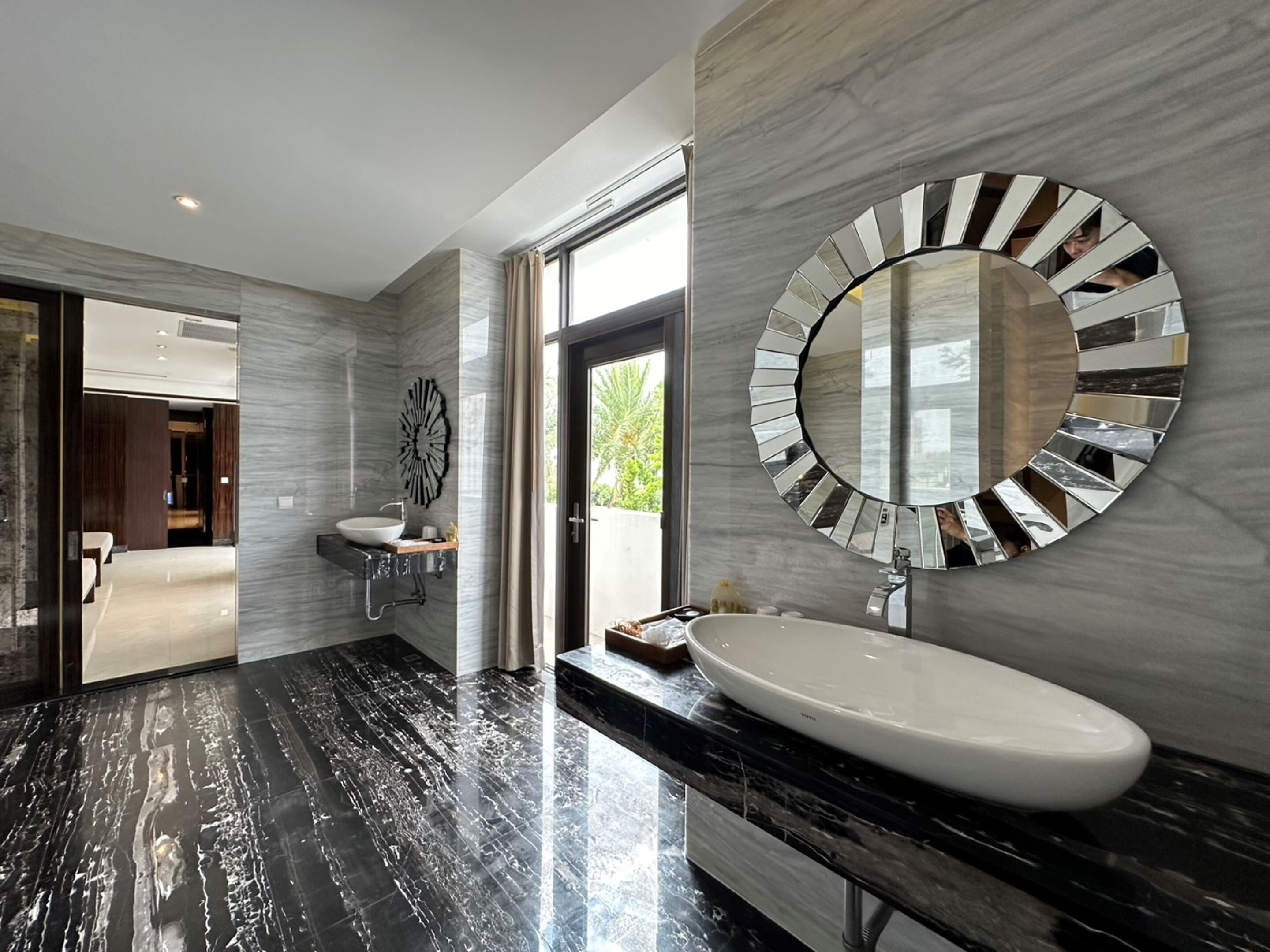 room for six | bathroom | separate bathtub and shower, jetted bath, rainfall showerhead