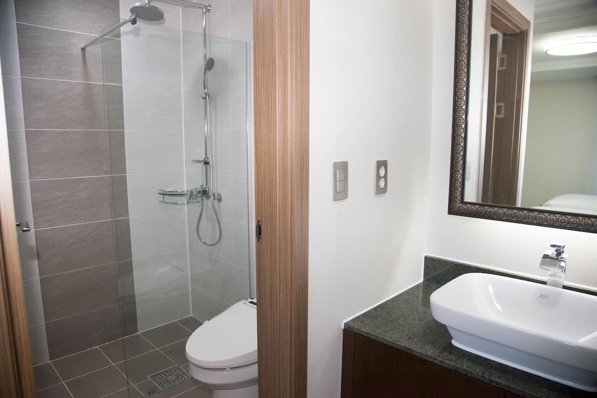 junior suite, 1 bedroom, terrace | bathroom | shower, free toiletries, hair dryer, bidet