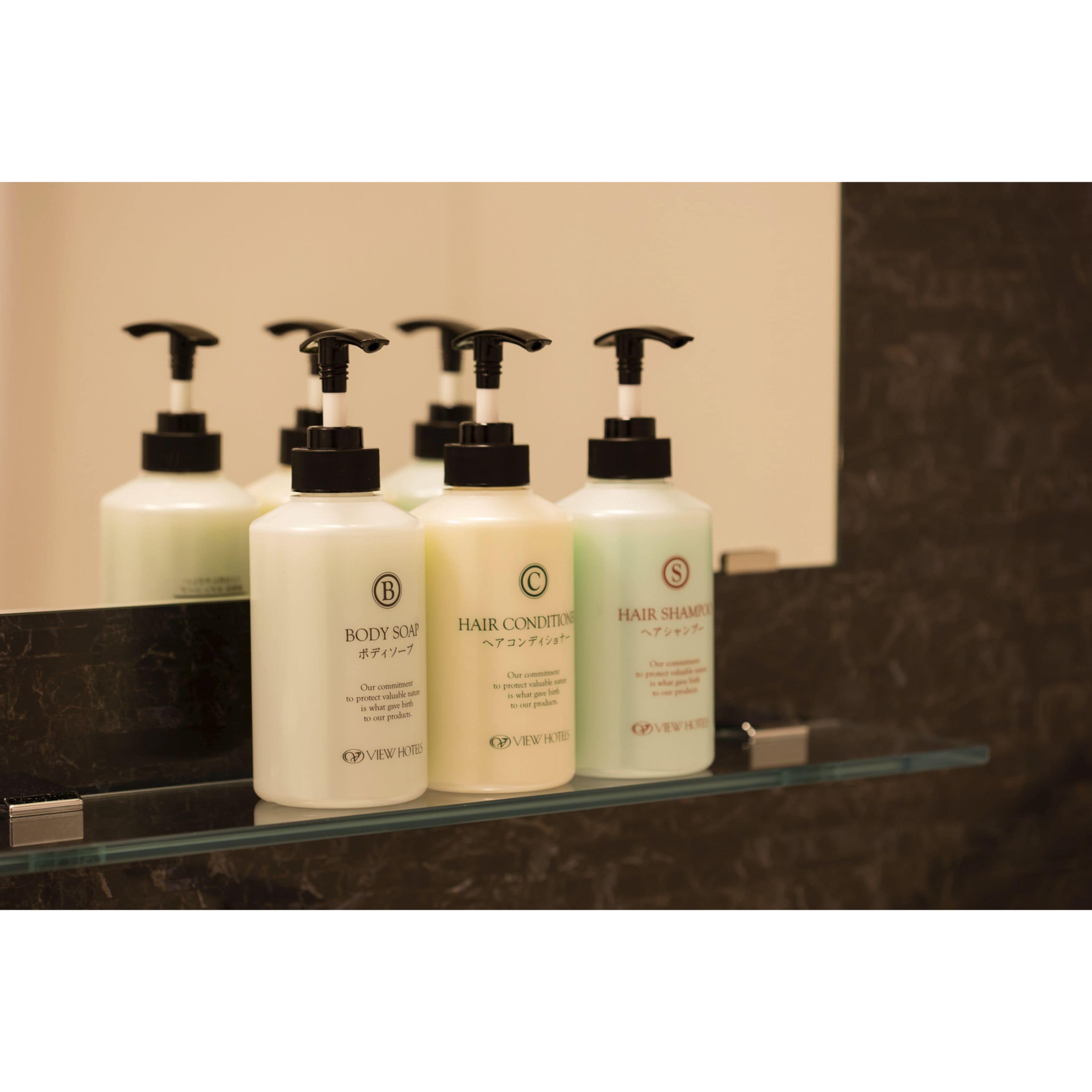 combined shower/bathtub, free toiletries, hair dryer, slippers