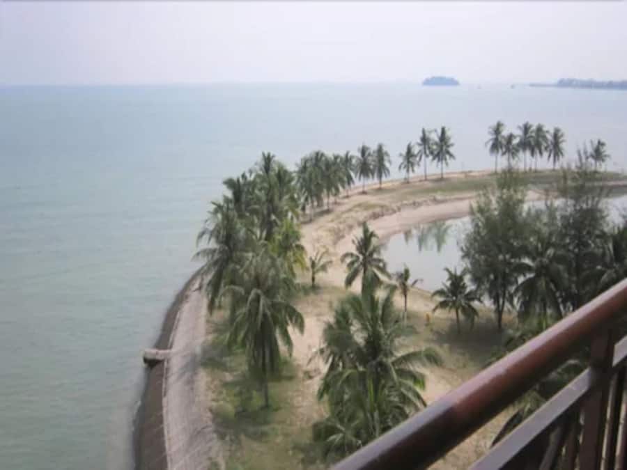 On the beach, white sand