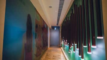 Sauna, steam room, body scrubs, facials, Ayurvedic treatments