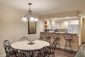 Condo, Fireplace (Enzian 217) | Private kitchen | Coffee/tea maker, fridge, microwave, oven - Enzian - CoralTree Residence Collection (Vail)