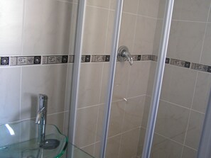 Economy Double Room, 1 Double Bed, Pool View | Bathroom shower