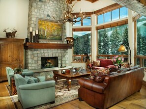 Condo, 5 Bedrooms | Living area | Flat-screen TV, fireplace, DVD player