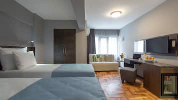 Family Double Room Single Use, 2 Bedrooms, Kitchenette, Annex Building | In-room safe, desk, laptop workspace, soundproofing