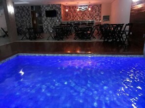 Indoor pool, pool loungers