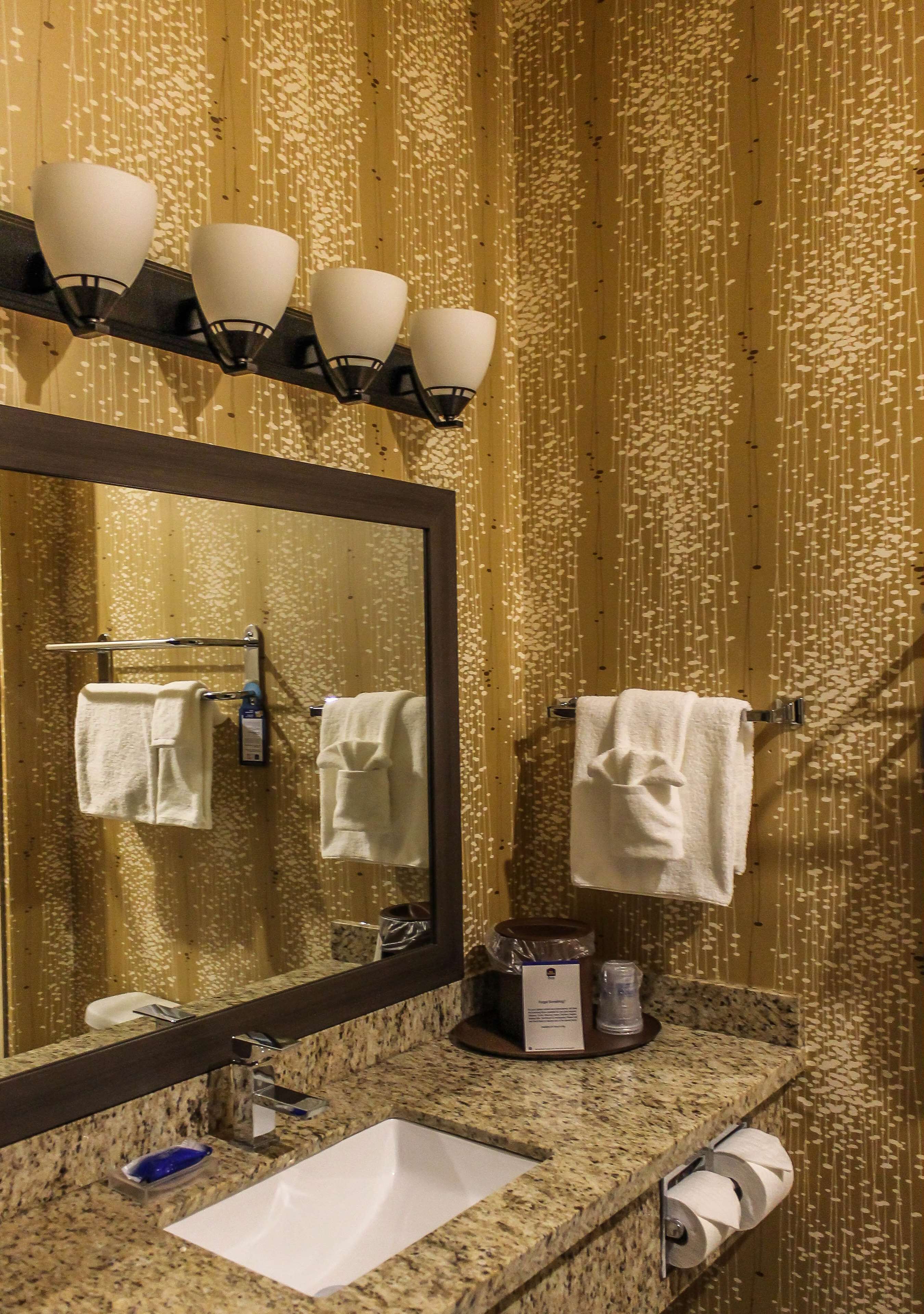 free toiletries, hair dryer, towels