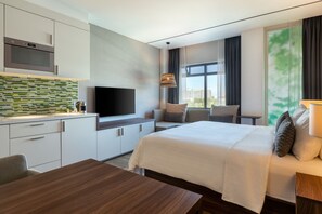 Superior Studio, 1 King Bed (View) | Premium bedding, pillowtop beds, in-room safe, desk - Element by Marriott Amsterdam (Amsterdam)