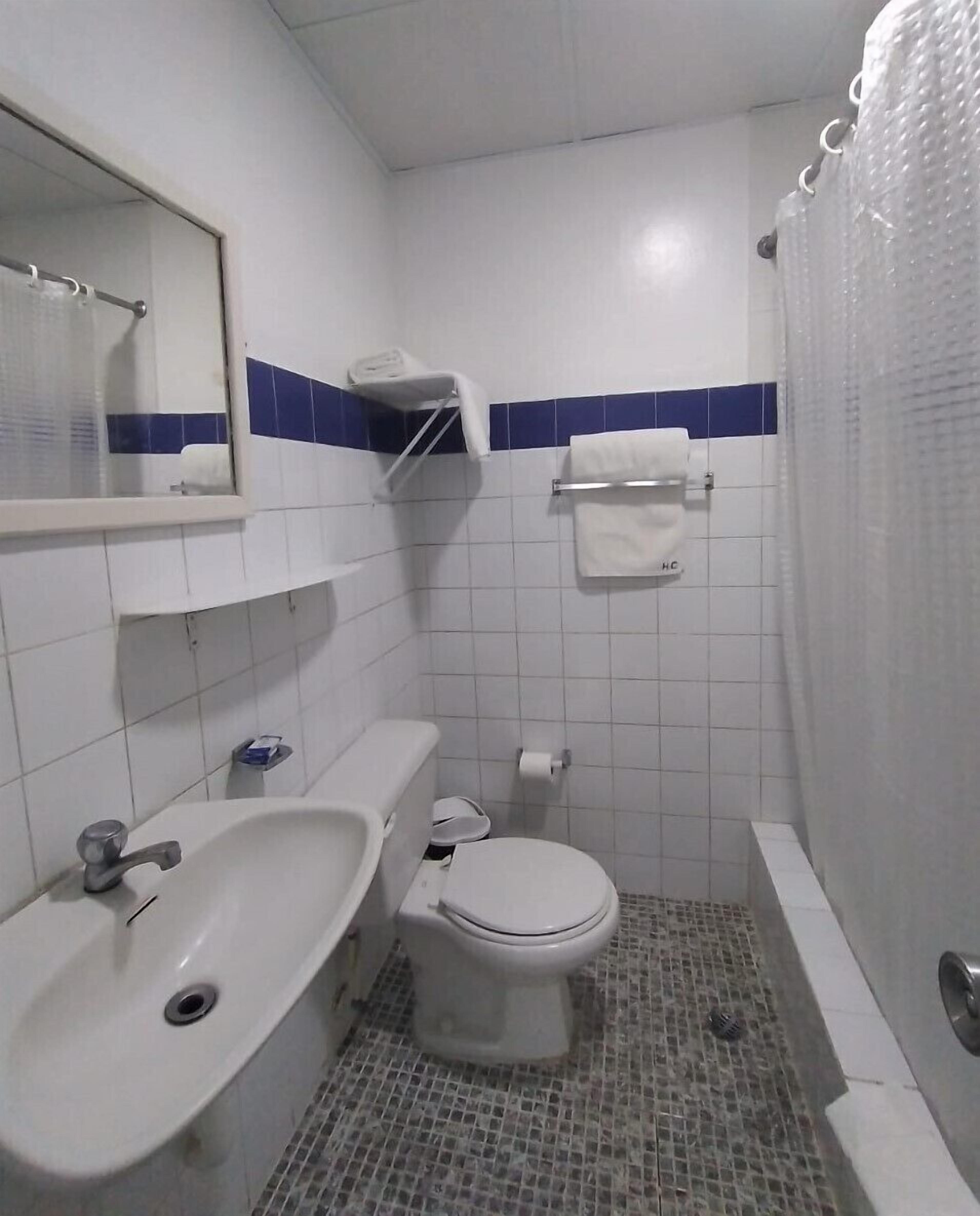 Een badkamer met een wastafel, toilet en bad.