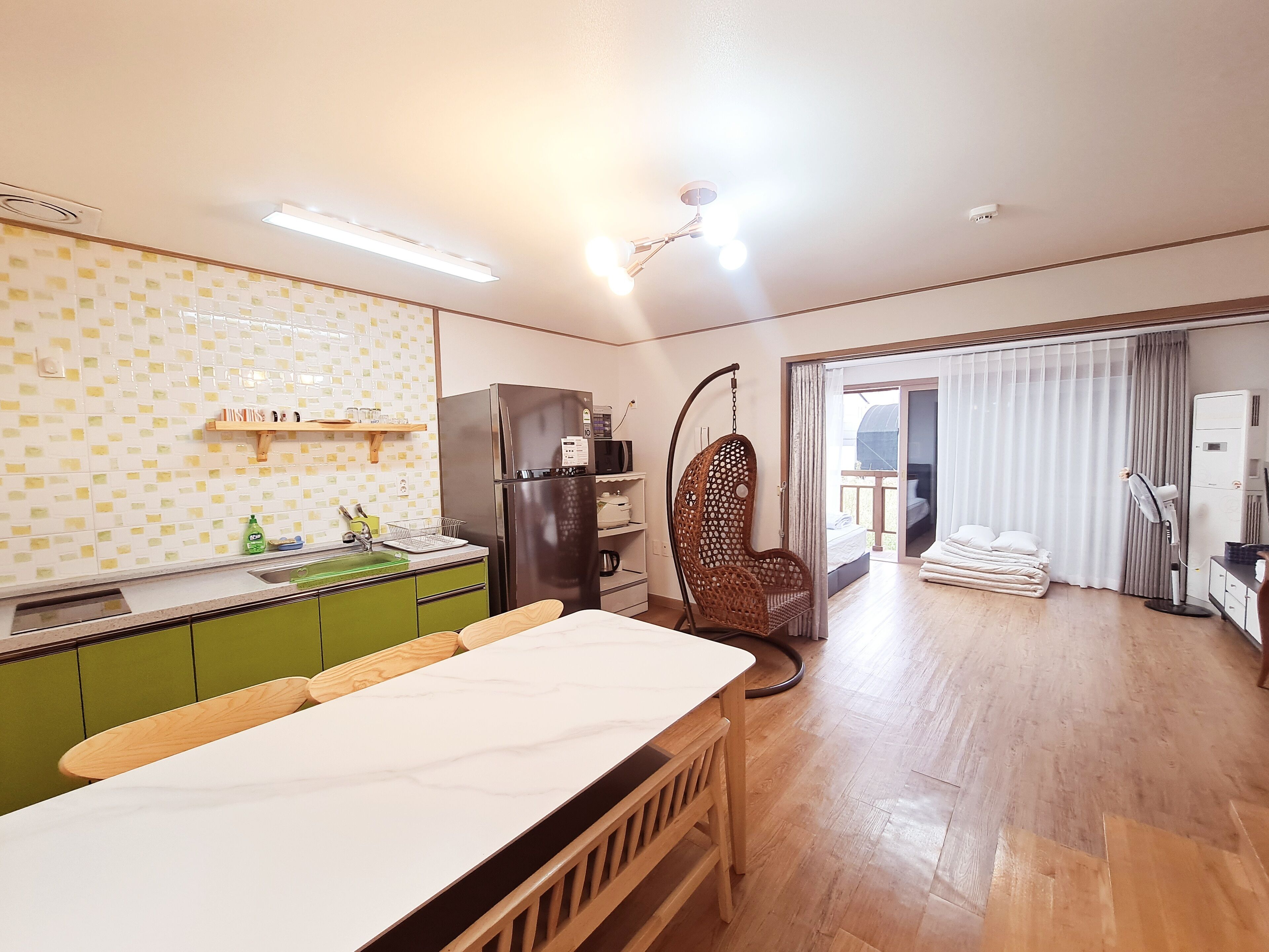 Apartment (Duplex) | Private kitchen | Fridge, microwave, espresso maker, coffee/tea maker