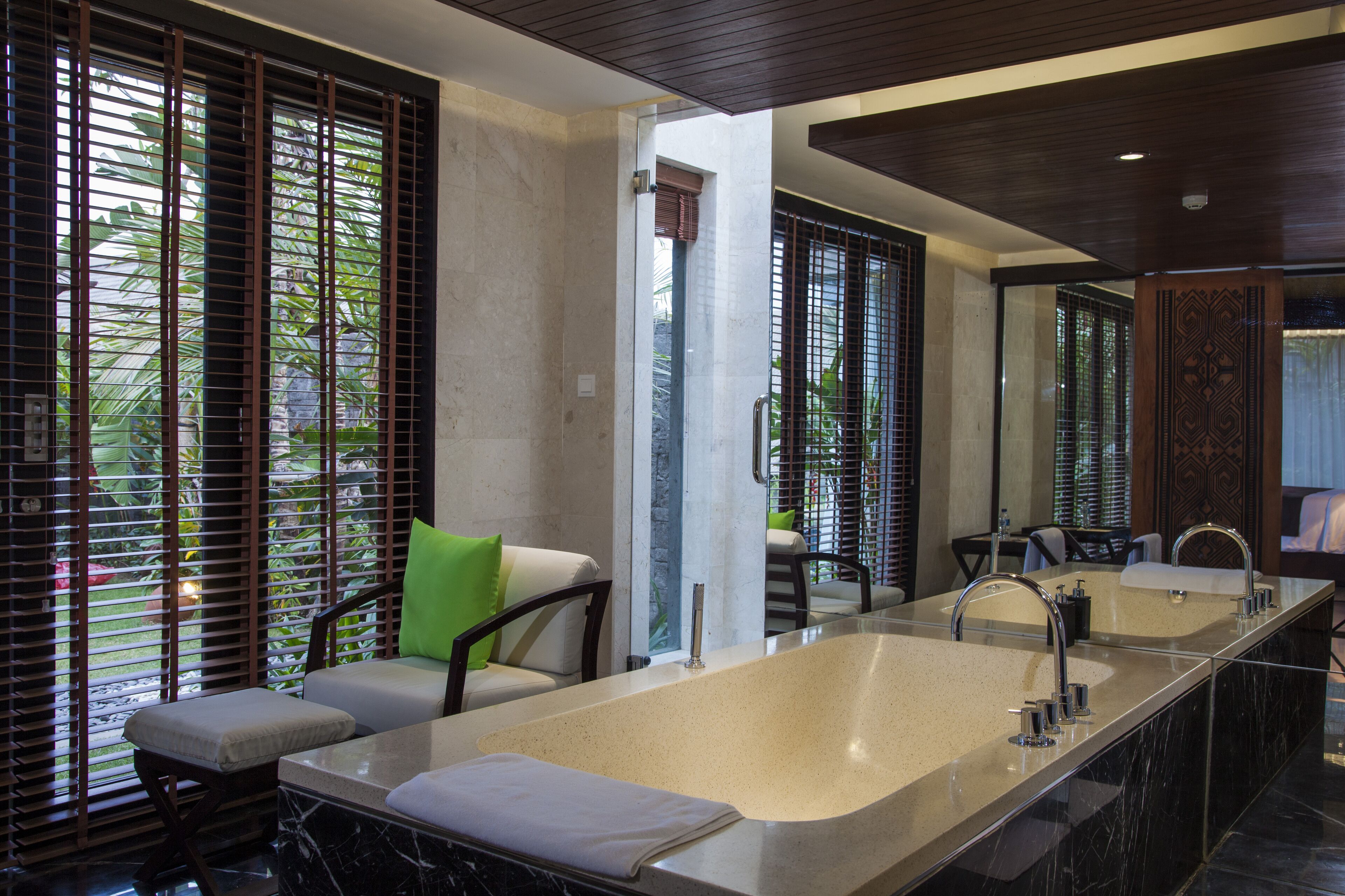 river private pool villa (free entrance to bali zoo) | bathroom | separate bathtub and shower, free toiletries, hair dryer, slippers