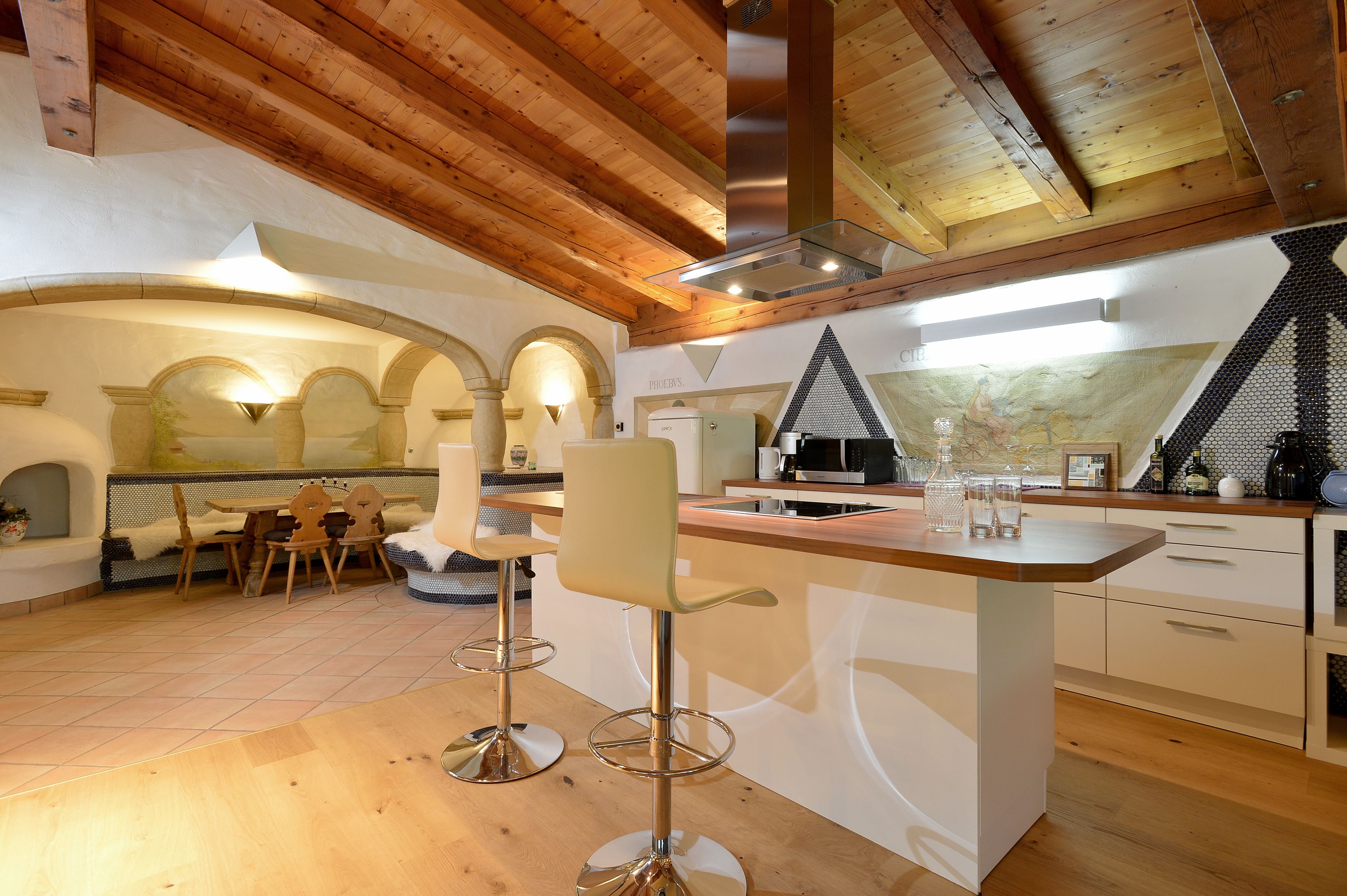 Luxury Apartment, 3 Bedrooms, Sauna, Mountain View (additional cleaning fee € 65,00) | Private kitchen | Fridge, microwave, dishwasher, coffee/tea maker