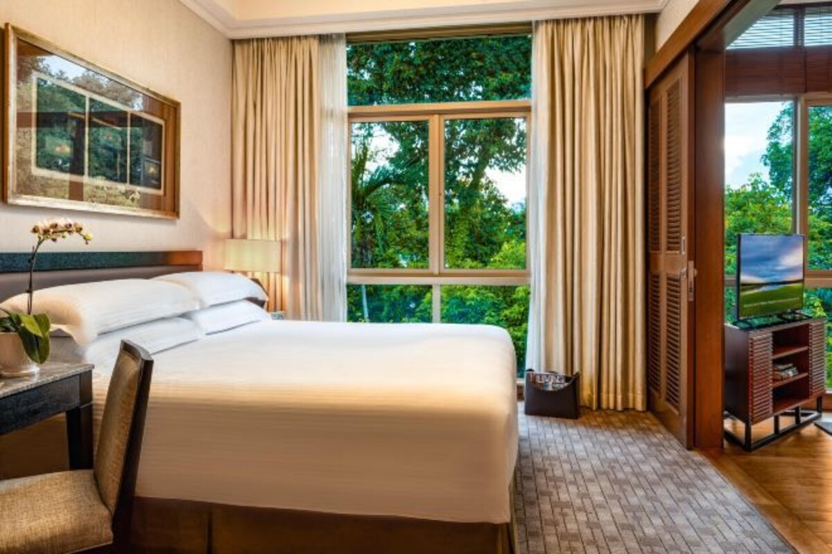 In-room safe, desk, laptop workspace, blackout drapes