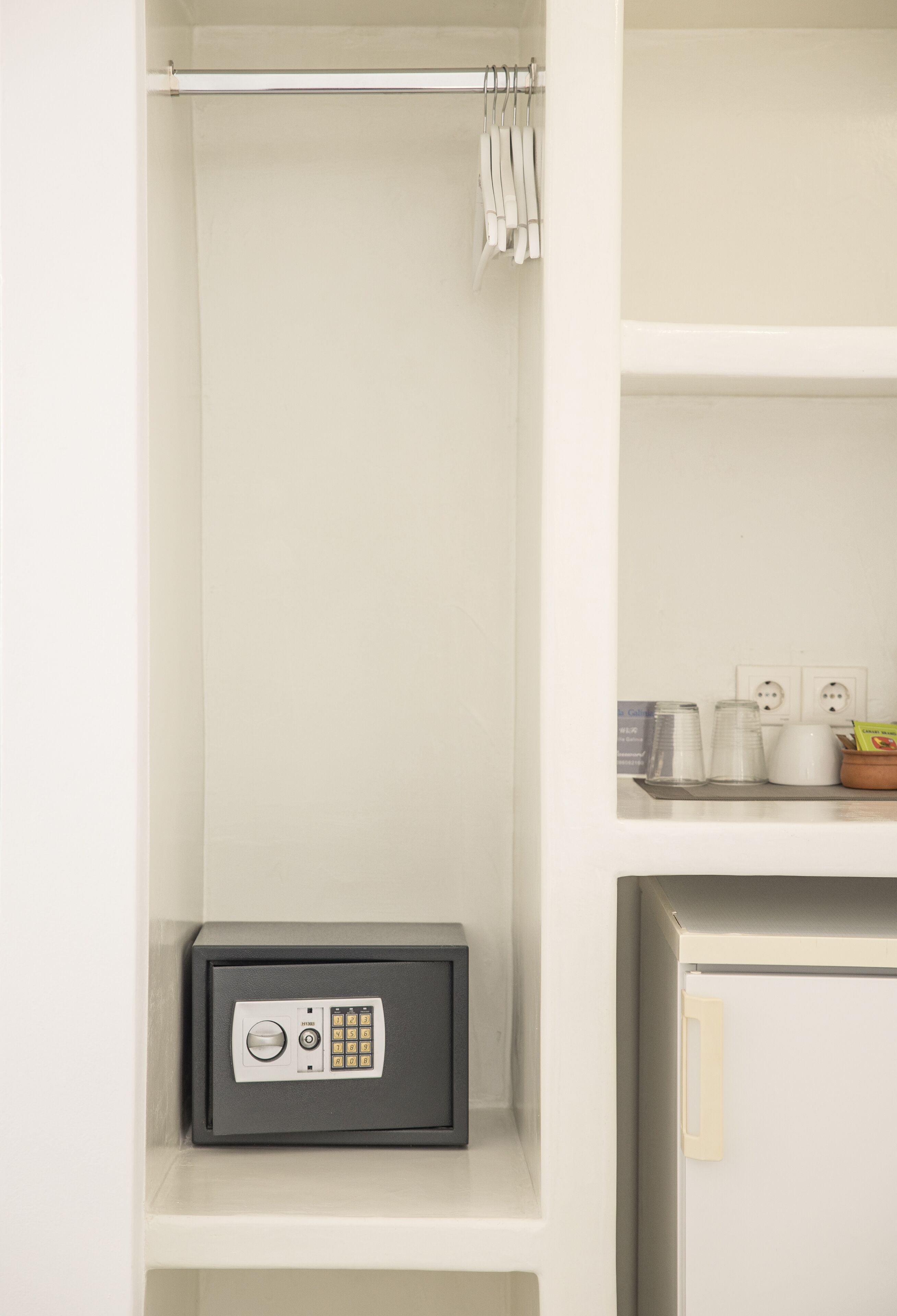 premium room (with sea and caldera view) | in-room safe, laptop workspace, iron/ironing board