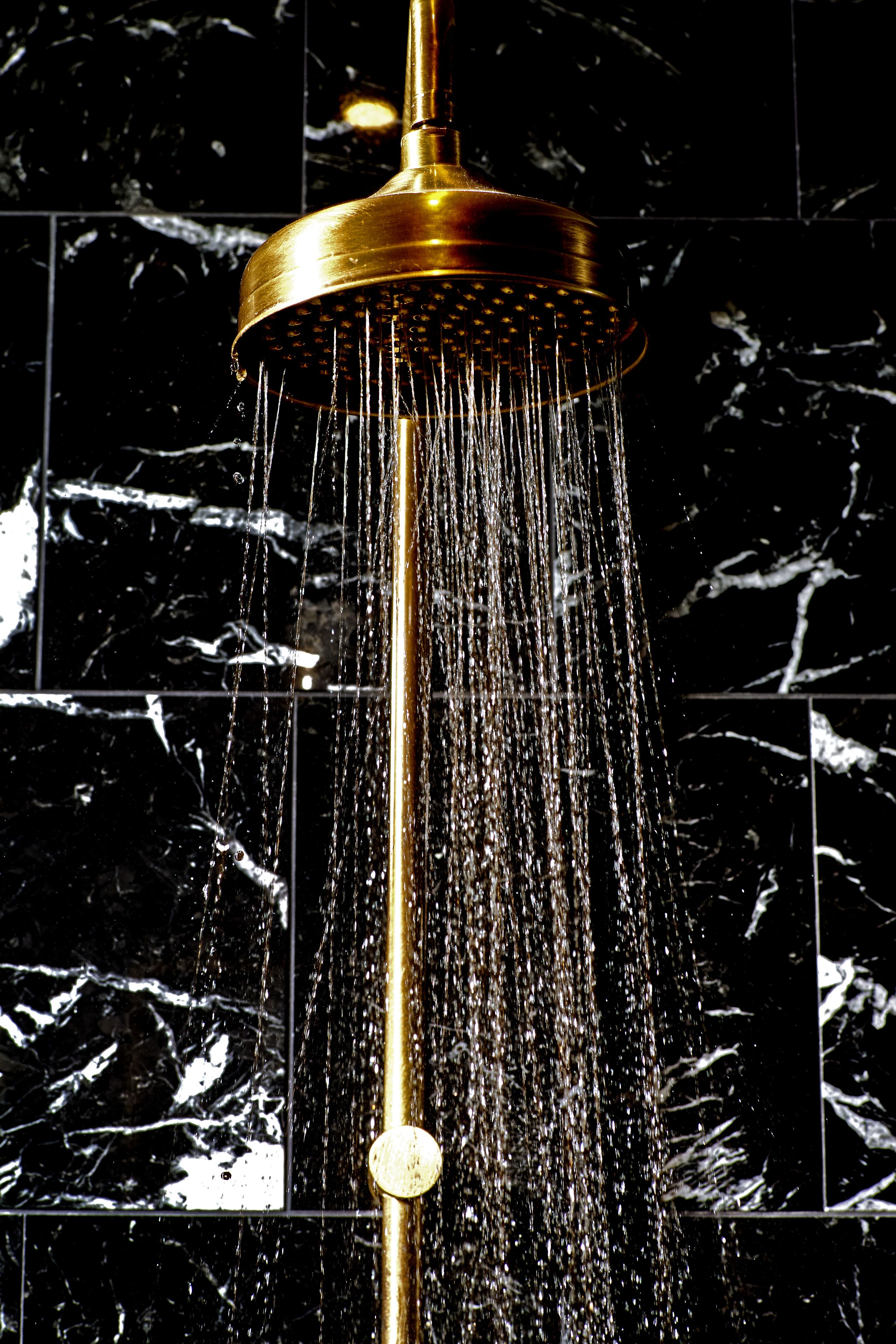 shower, designer toiletries, hair dryer, bathrobes