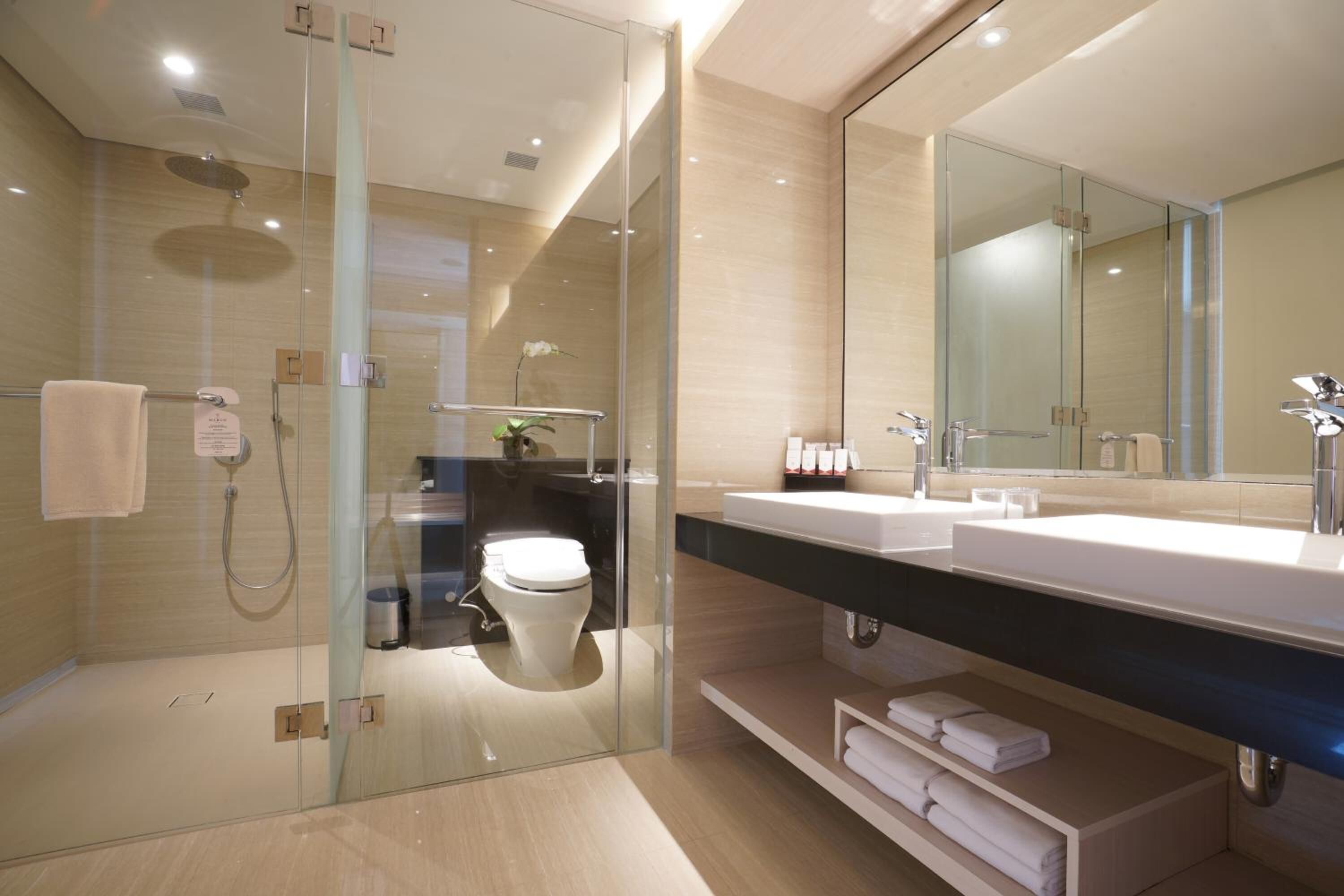 shower, free toiletries, hair dryer, slippers