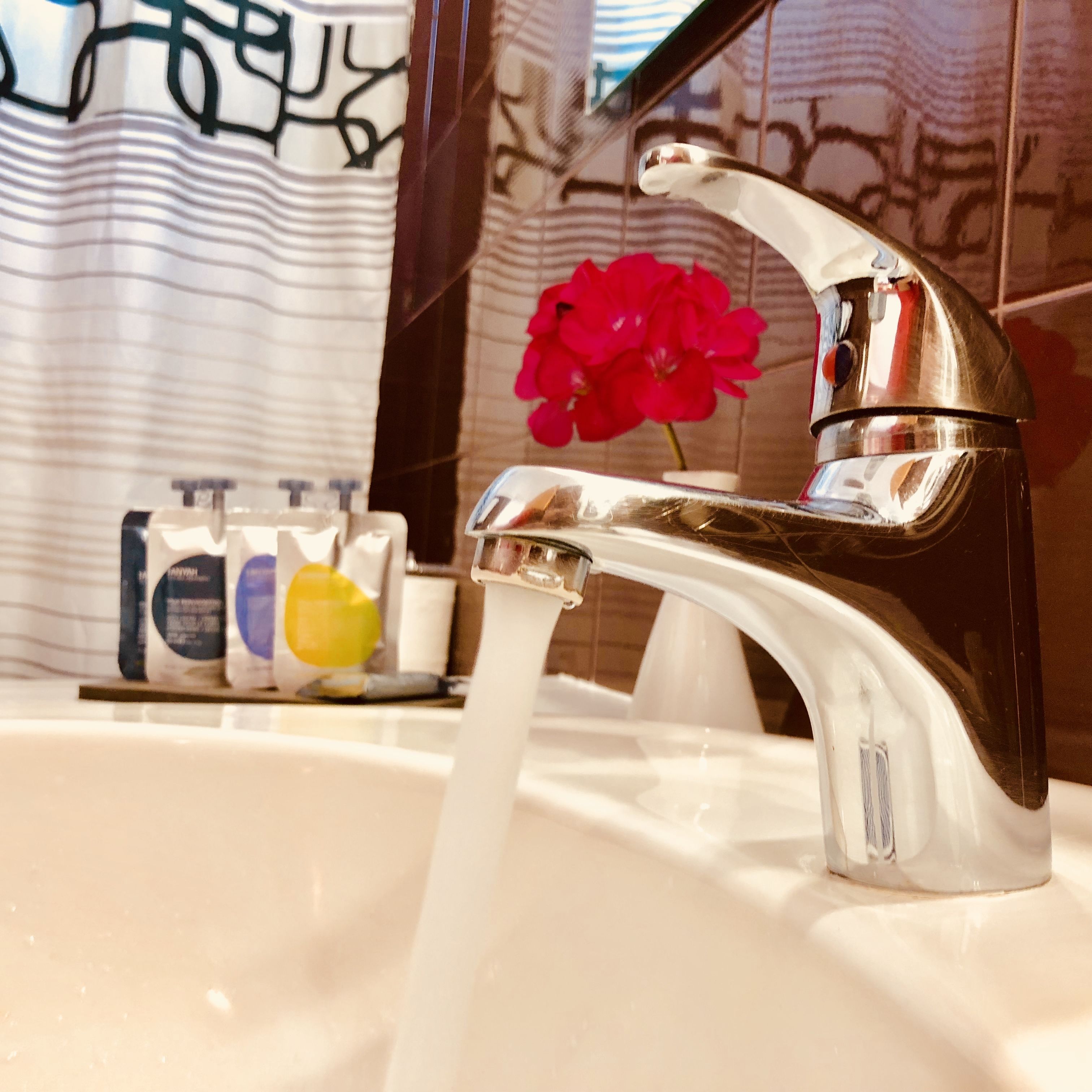 premium double room | bathroom | shower, deep-soaking bathtub, rainfall showerhead, free toiletries