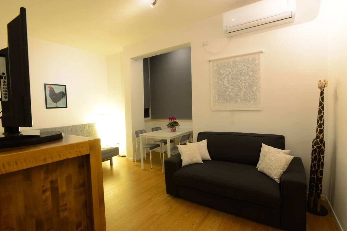 Apartment, 1 Bedroom (Hatzmaot near the sea) | 1 bedroom, in-room safe, blackout drapes, iron/ironing board