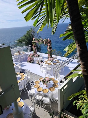 Outdoor wedding area