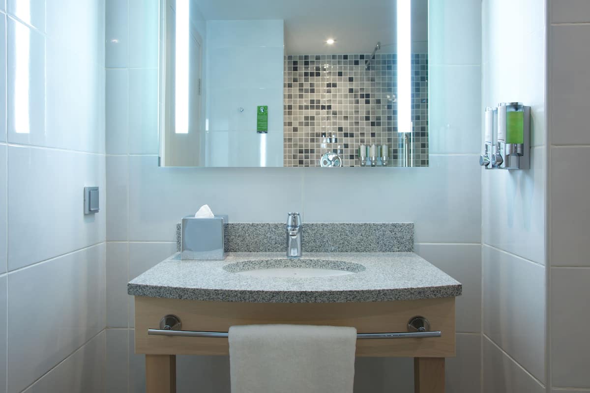 shower, free toiletries, hair dryer, slippers