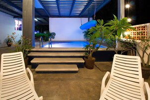 Indoor pool, outdoor pool, open 8:00 AM to 10:00 PM, sun loungers