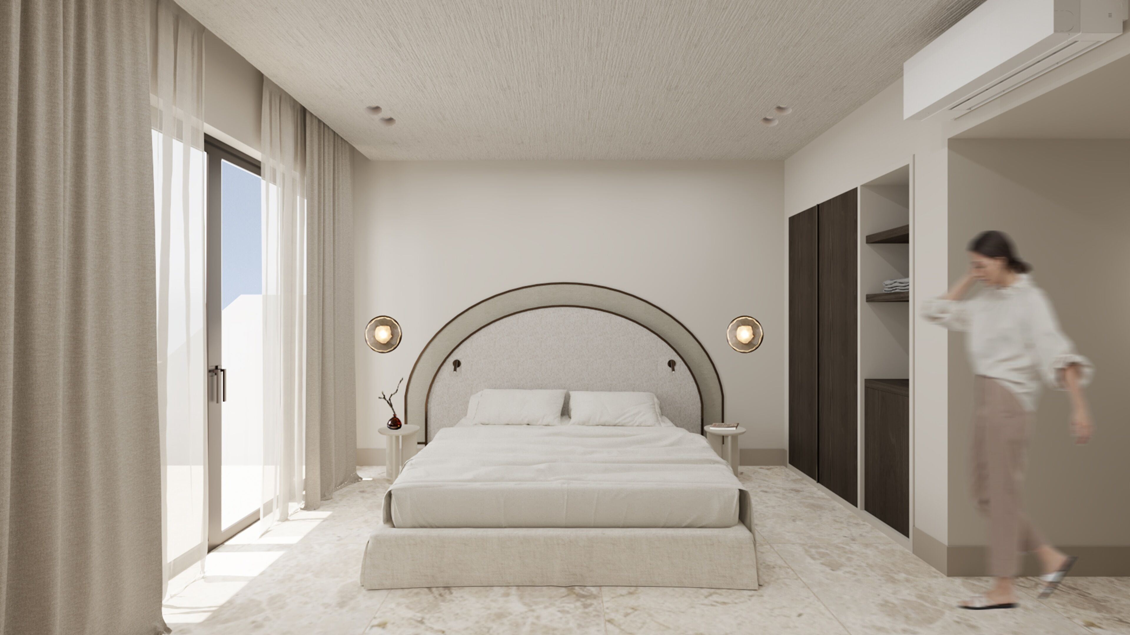 Desk, free WiFi, bed sheets