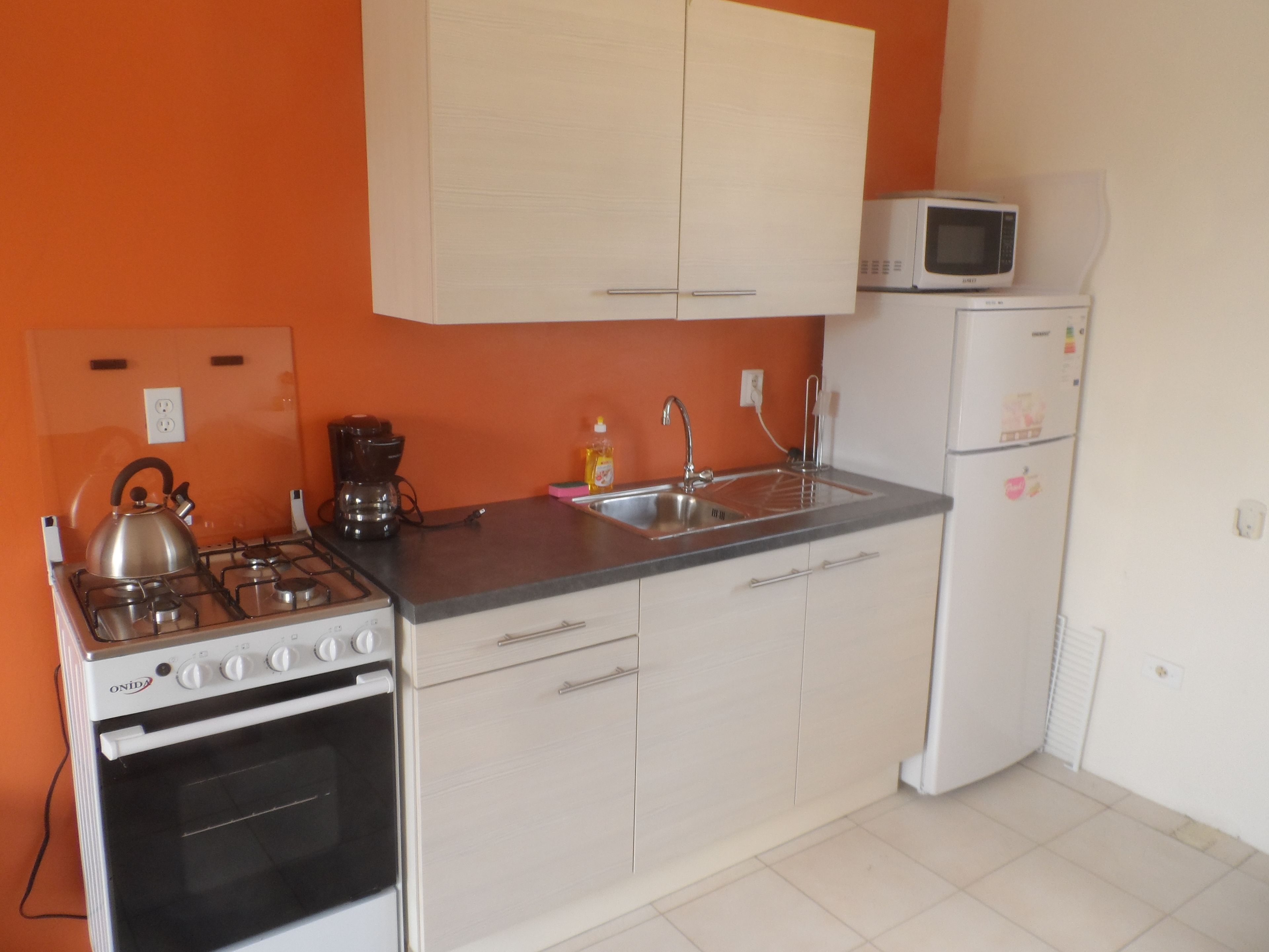 comfort apartment, 1 bedroom, balcony, sea facing | private kitchen | full-sized fridge, microwave, stovetop, espresso maker