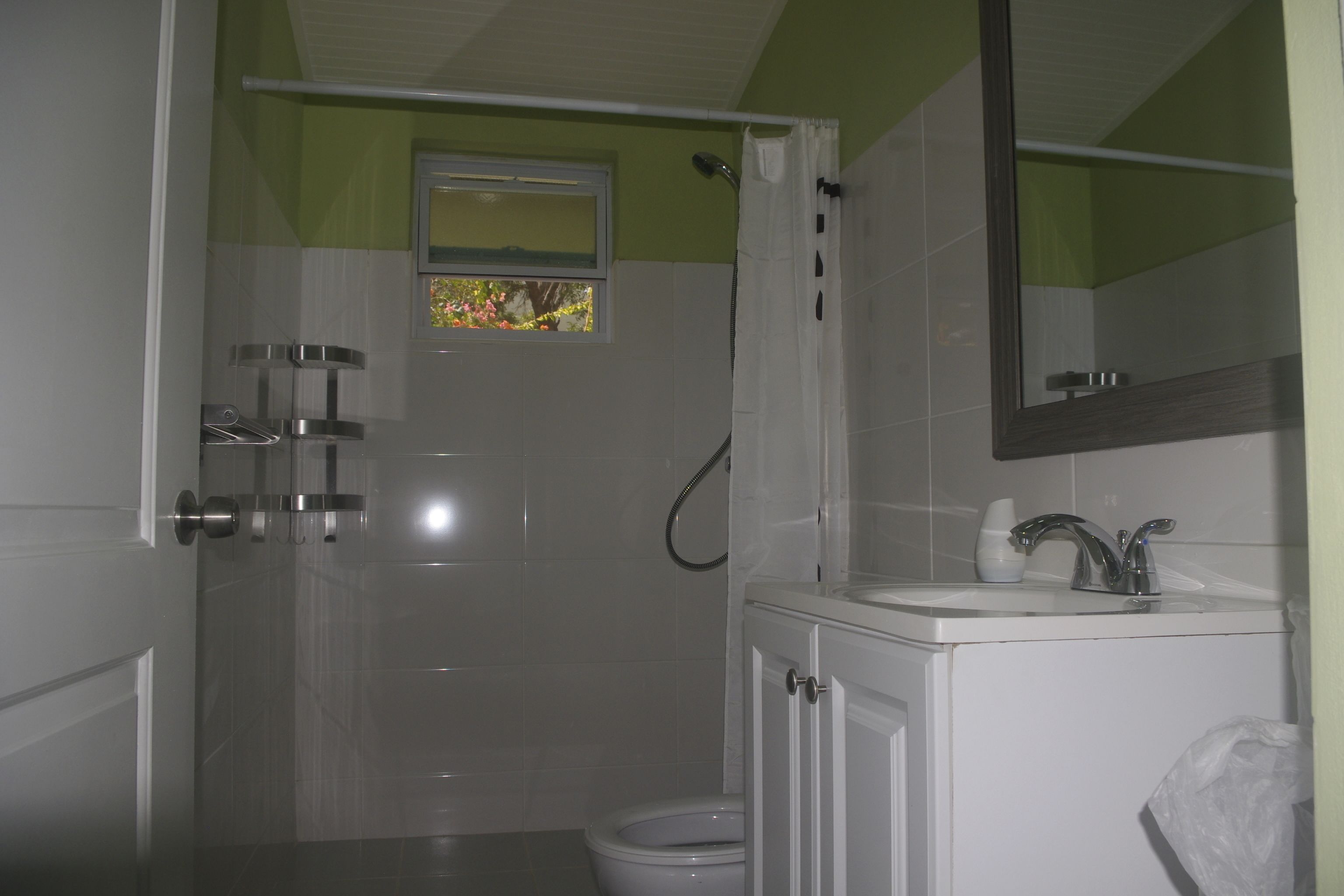 premier apartment, 1 bedroom, pool view, garden area | bathroom | shower, hair dryer, towels, soap