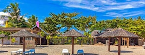 Private beach, free beach cabanas, sun-loungers, beach umbrellas