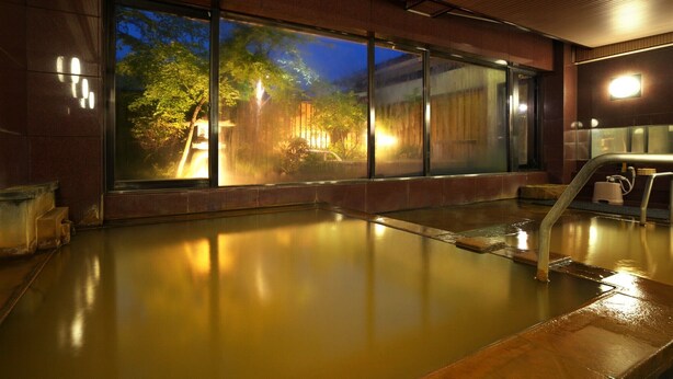 A hot spring bath area with a view of trees outside. - Tsukagoshiya (Shibukawa-shi)