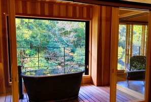 [KAWA-NO-NE] Japanese Style Open-air-bath Room , River view, Non Smoking | Bathroom | Free toiletries, hair dryer, slippers, bidet - Tatsuta Ryokan (Izu)